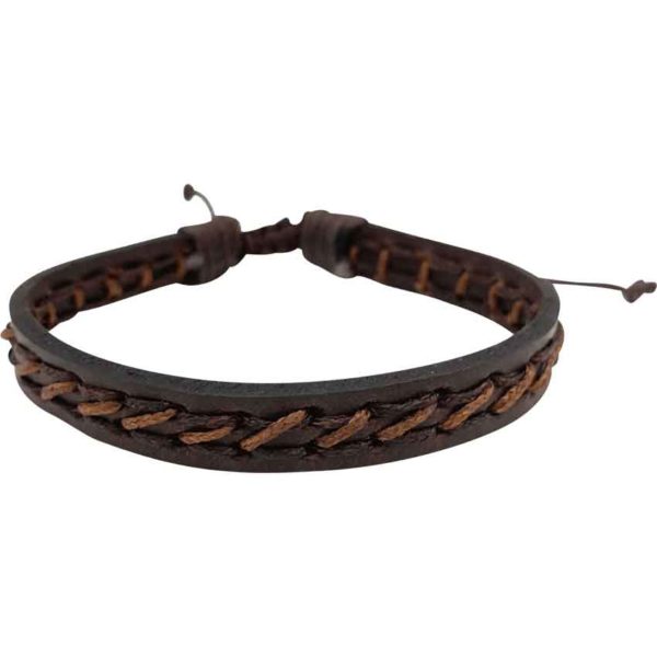 Stitched Medieval Leather Bracelet