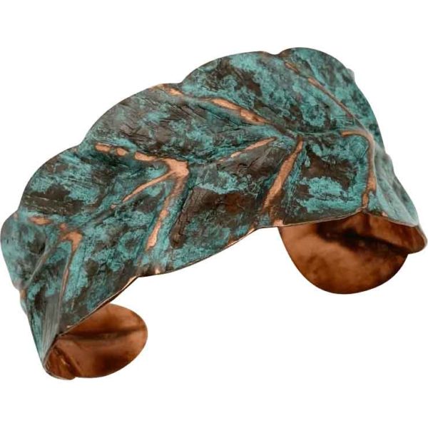 Blue Patina Fantasy Leaf Bracelet