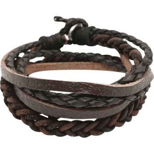 Braided Leather Viking Bracelet Set