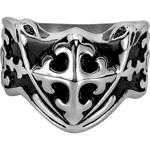 Fleur Cross Shield Ring