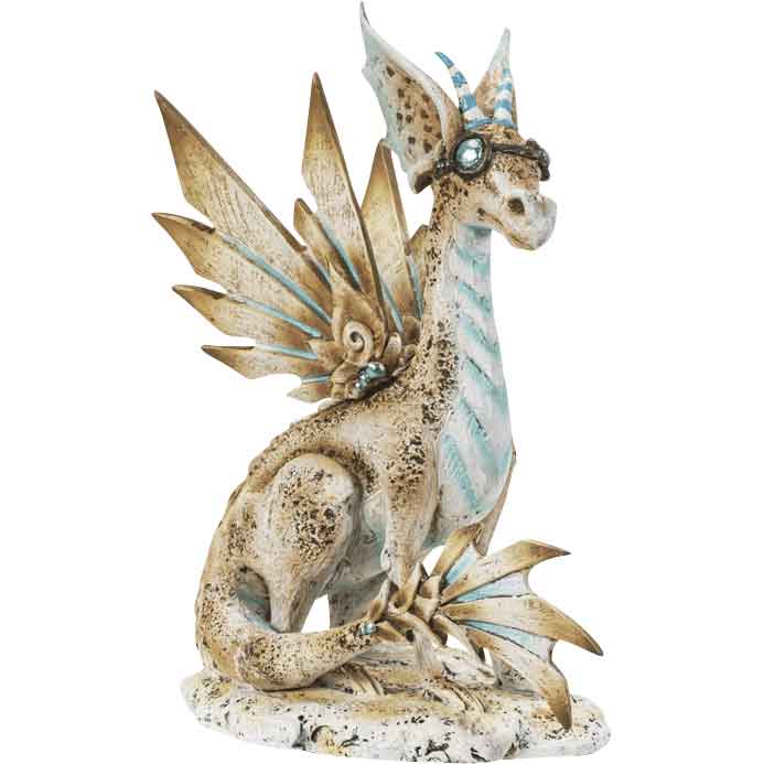 Steampunk Goggled Dragon Statue