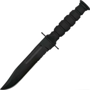 Black Serrated Bowie Knife