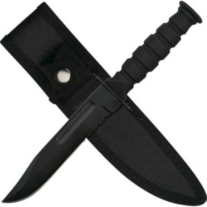 Black Serrated Bowie Knife