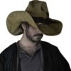 Split Leather Wikka Witch Hat - Light Brown