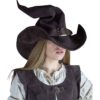 Split Leather Wikka Witch Hat - Brown