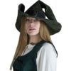 Split Leather Wikka Witch Hat - Green