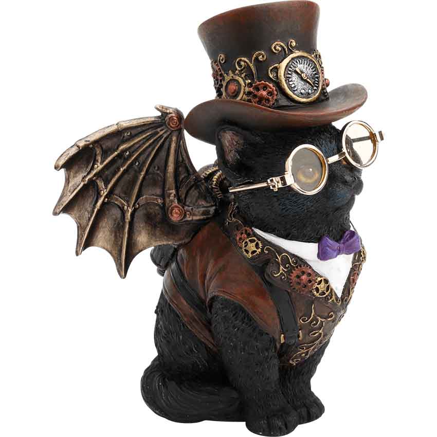 Steampunk Gentleman Cat Statue