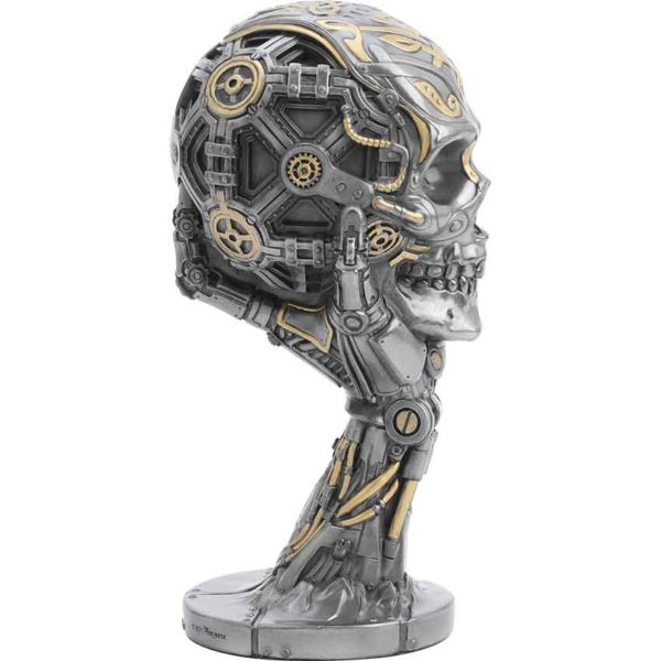 Steampunk Skull in Hand Statue