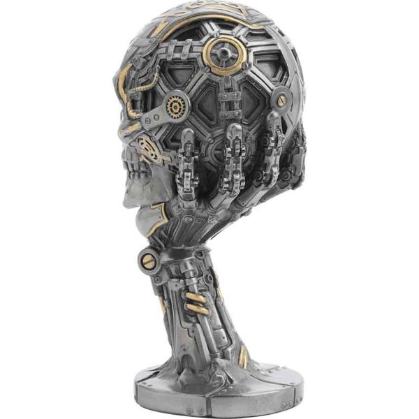 Steampunk Skull in Hand Statue