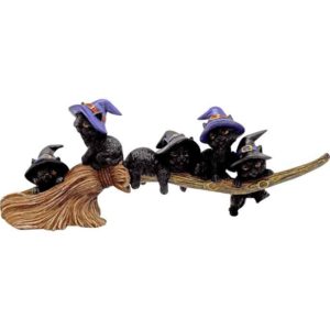 Magic Cats on Broom Statue