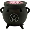 Silver Pentacle Cauldron Incense Burner