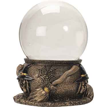 Witch and Broom Gazing Ball
