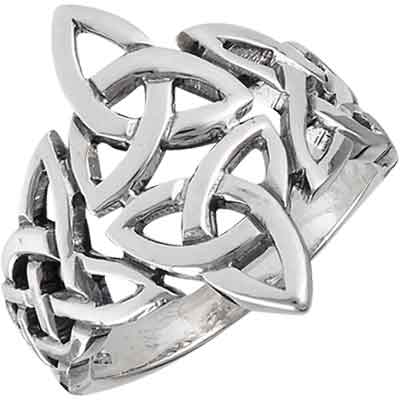 Silver Celtic Dual Triquetra Ring