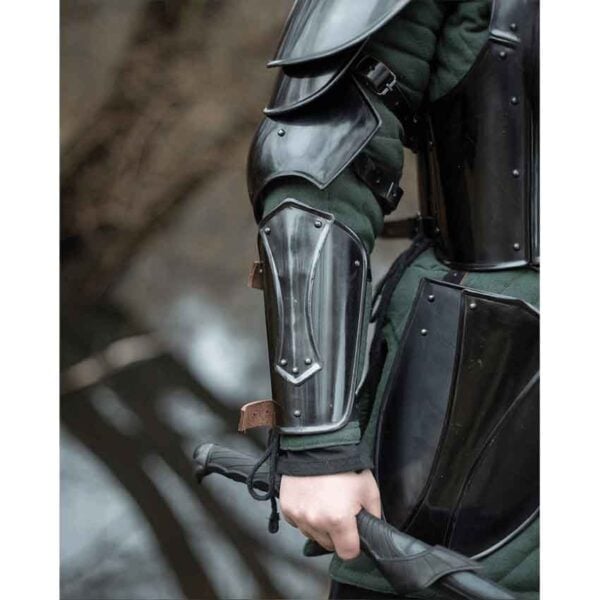 Katharina Blackened Steel Bracers