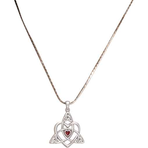 Silver Celtic Heart Birthstone Pendant