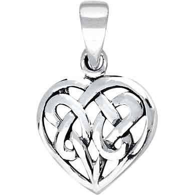 Silver Celtic Knot Heart Pendant