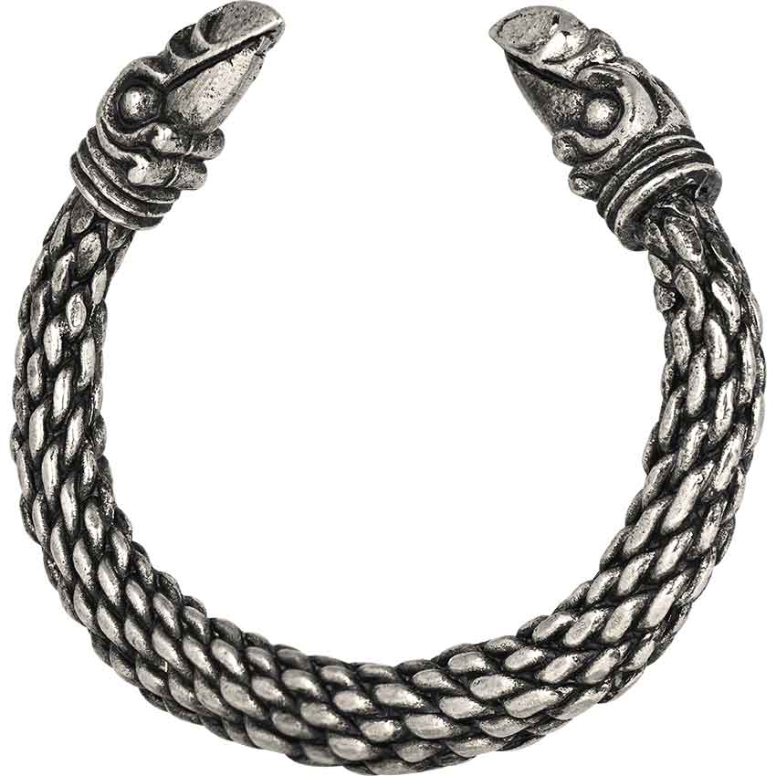 Scaled Odins Raven Viking Bracelet - Pewter