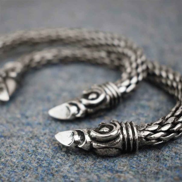 Scaled Odins Raven Viking Bracelet - Pewter
