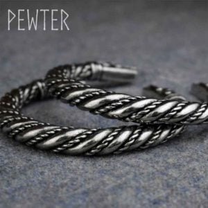 Tapered Viking Dragon Bracelet - Pewter