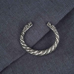 Tapered Viking Dragon Bracelet - Pewter