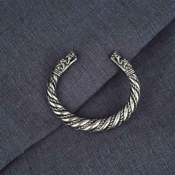 Tapered Viking Dragon Bracelet - Pewter
