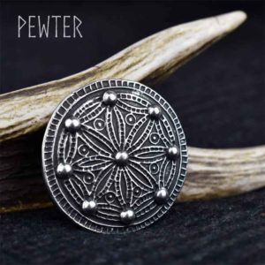 Medium York Disc Viking Brooch - Pewter