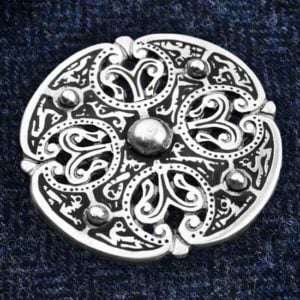 Galloway Bossed Disc Brooch - Pewter