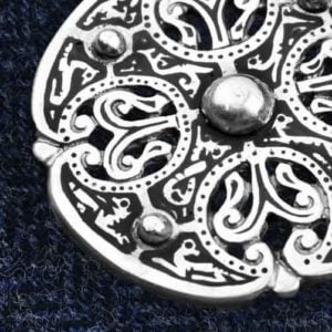 Galloway Bossed Disc Brooch - Pewter