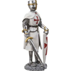 Templar Knight with Sword and Shield Statue