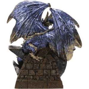 Dragon on Pentagram Moon Statue