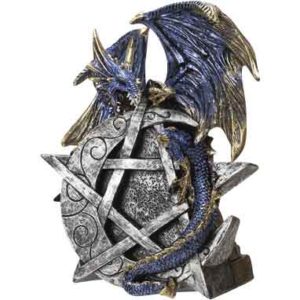 Dragon on Pentagram Moon Statue