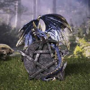 Dragon on Pentagram Moon Statue