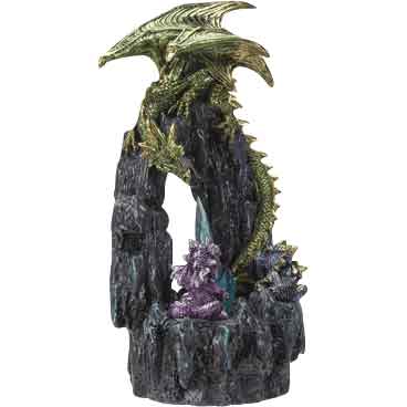 Dragon Family in LED Cave Statue