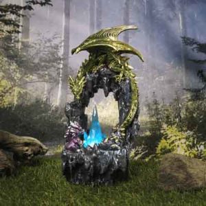 Dragon Family in LED Cave Statue