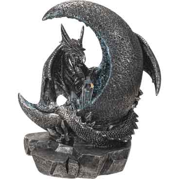 Dragon on LED Crystal Moon Statue