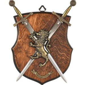 Mini Lion and Swords Excalibur Display Plaque