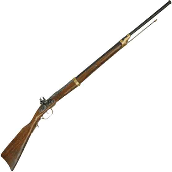 English Long Barrel Flintlock Rifle