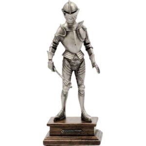 Silver Knight with Mace Statue