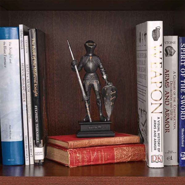 Pewter Knight with Lance Statue
