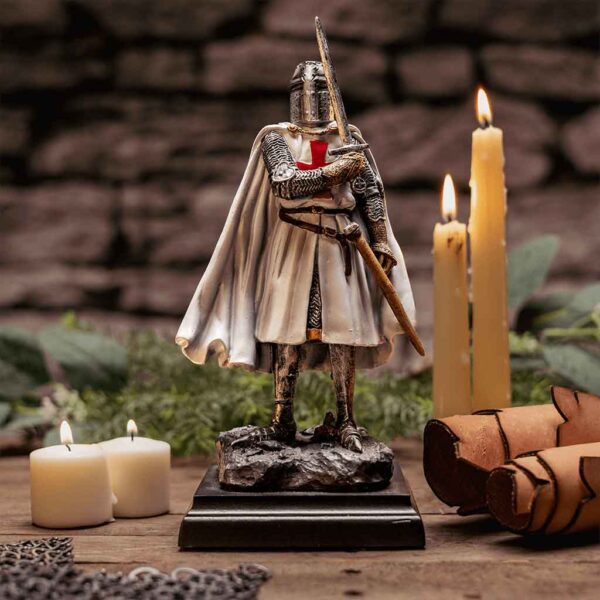 Templar Knight with Sword Statue