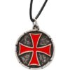 Red Templar Cross Medallion Necklace