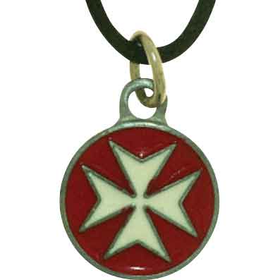 Red Maltese Cross Necklace