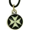 Black Maltese Cross Necklace