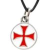 Enameled Templar Cross Mini Medallion Necklace