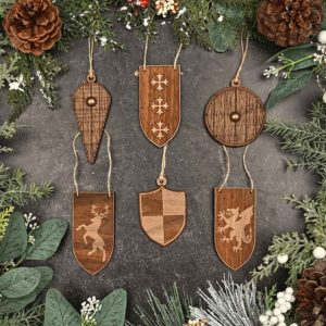 Medieval Shield & Banner Ornament Set