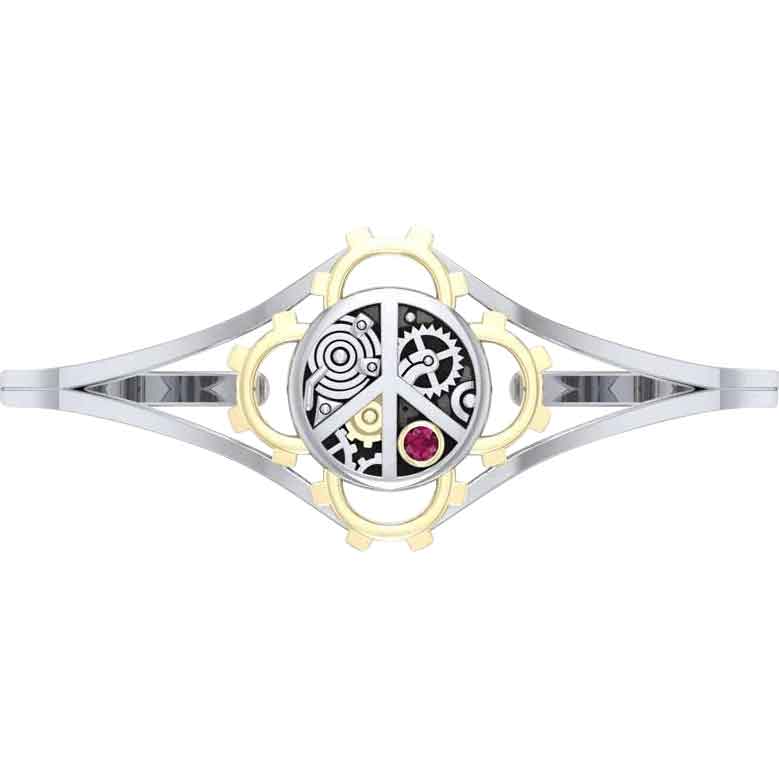 Steampunk Peace Gemstone Bracelet