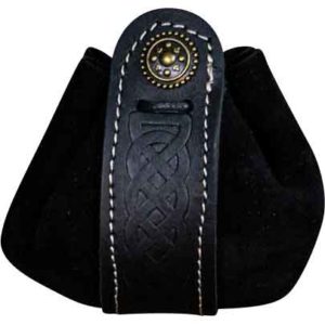 Small Wanderer Split Leather Pouch - Black
