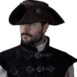 Three Doubloons Deluxe Tricorn - Brown