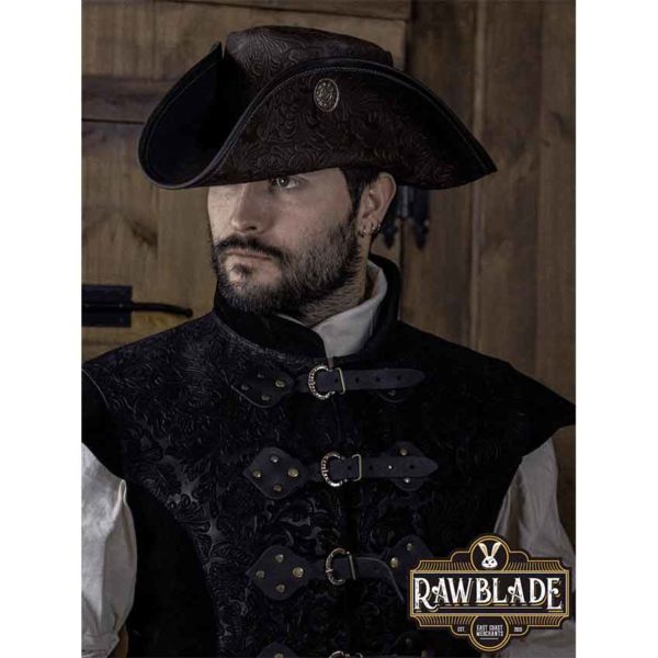 Three Doubloons Deluxe Tricorn - Brown