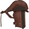 Single Leather Pauldron with Chainmail - Brown